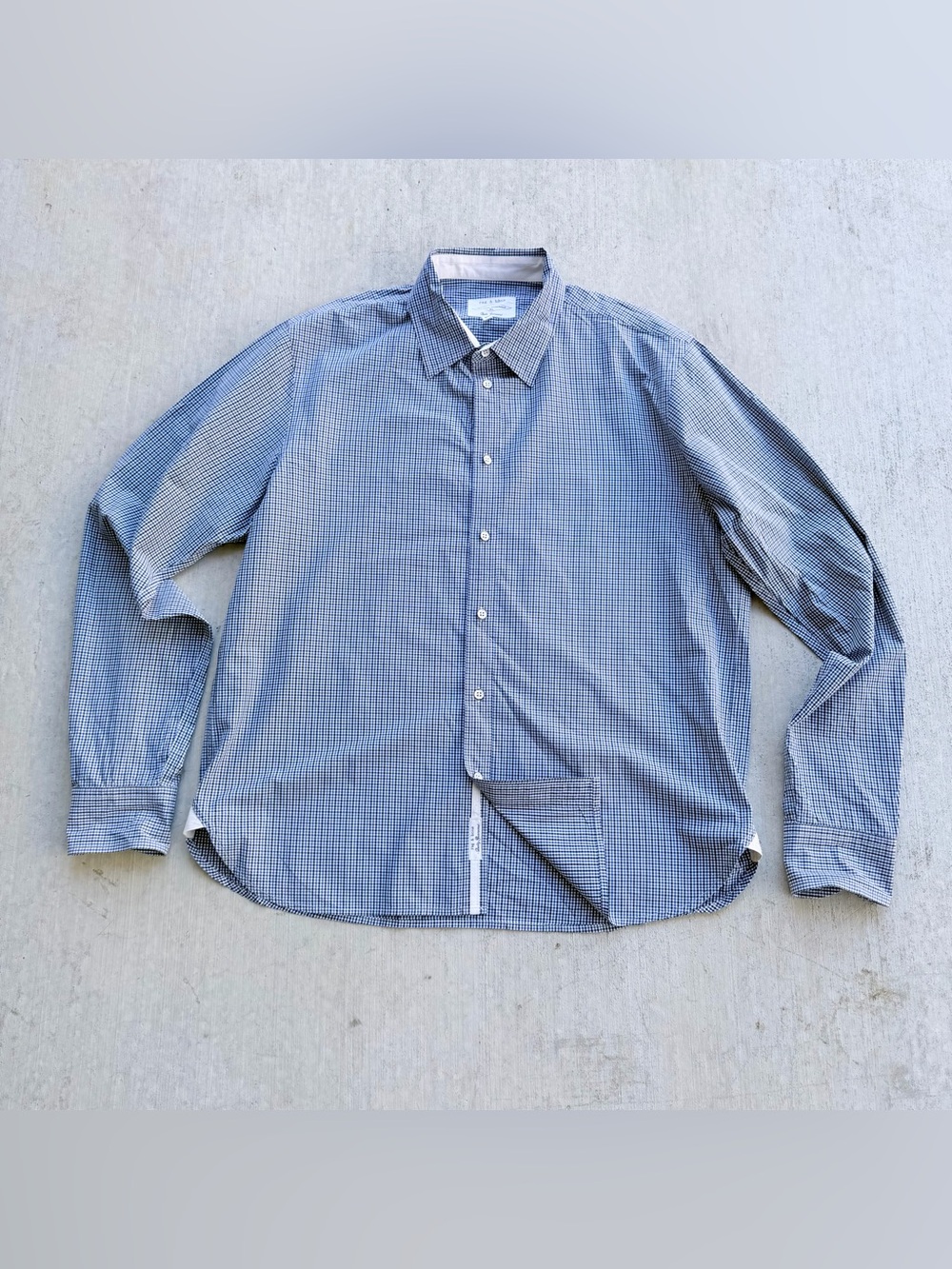 Rag & Bone Tailored Workwear Shirt Micro Check Conductor Men Size XL